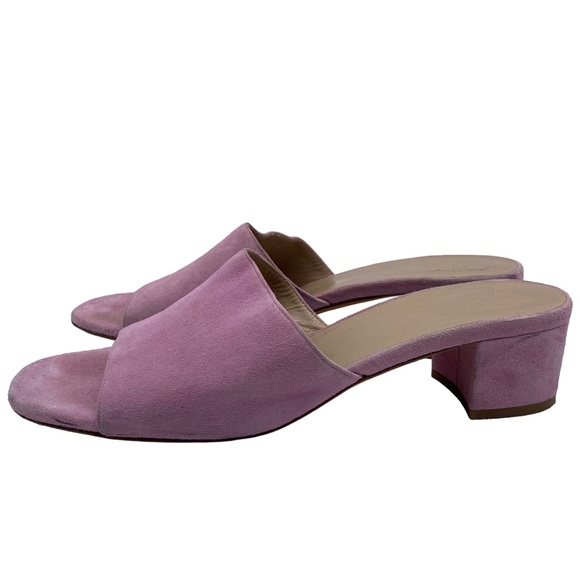 Maryam Nassir Zadeh Sandals Sophie Pink Suede Heeled Slide Size 10.5 - Picture 2 of 12